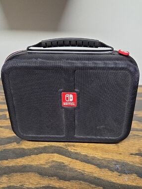 Nintendo Black Carry Case with Red Logo and Accents